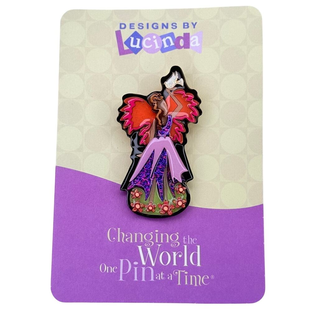 Vintage Designs by Lucinda Angel Dove Brooch Pin Glitter Original Card Whimsical